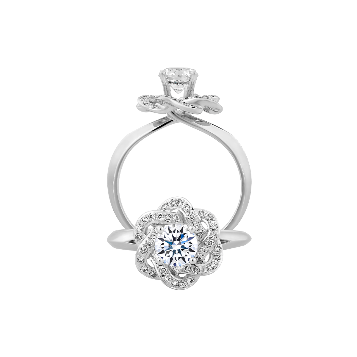 Ổ nhẫn nữ kim cương tấm vàng 14K Chummy N 2C