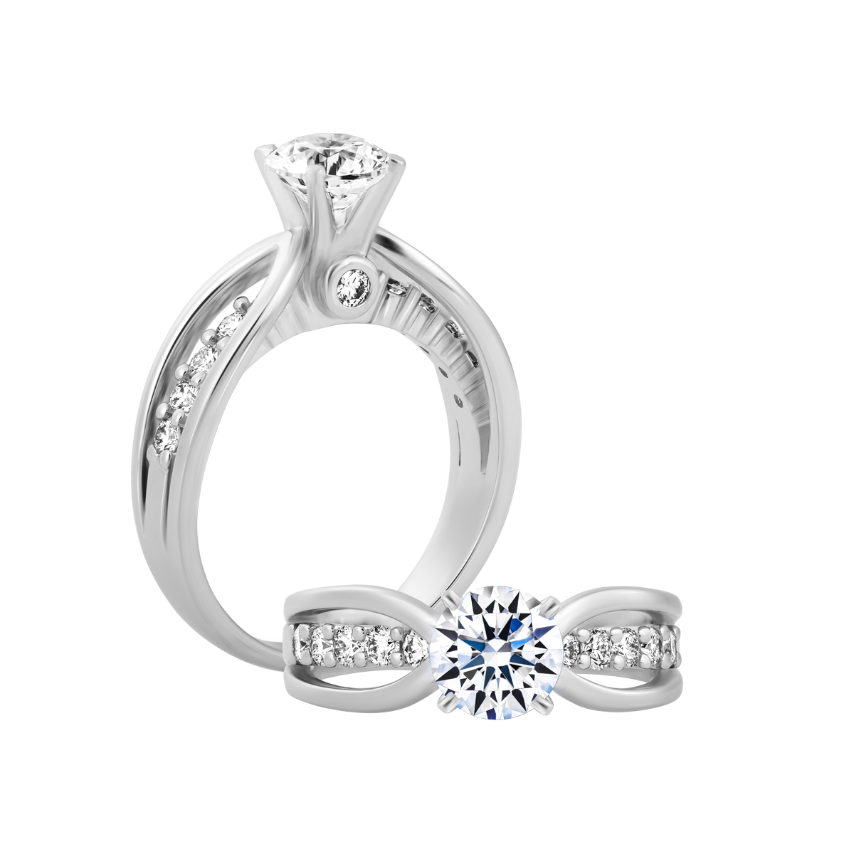 Nhẫn nữ kim cương tấm vàng 14K Chalice N 1.5CT