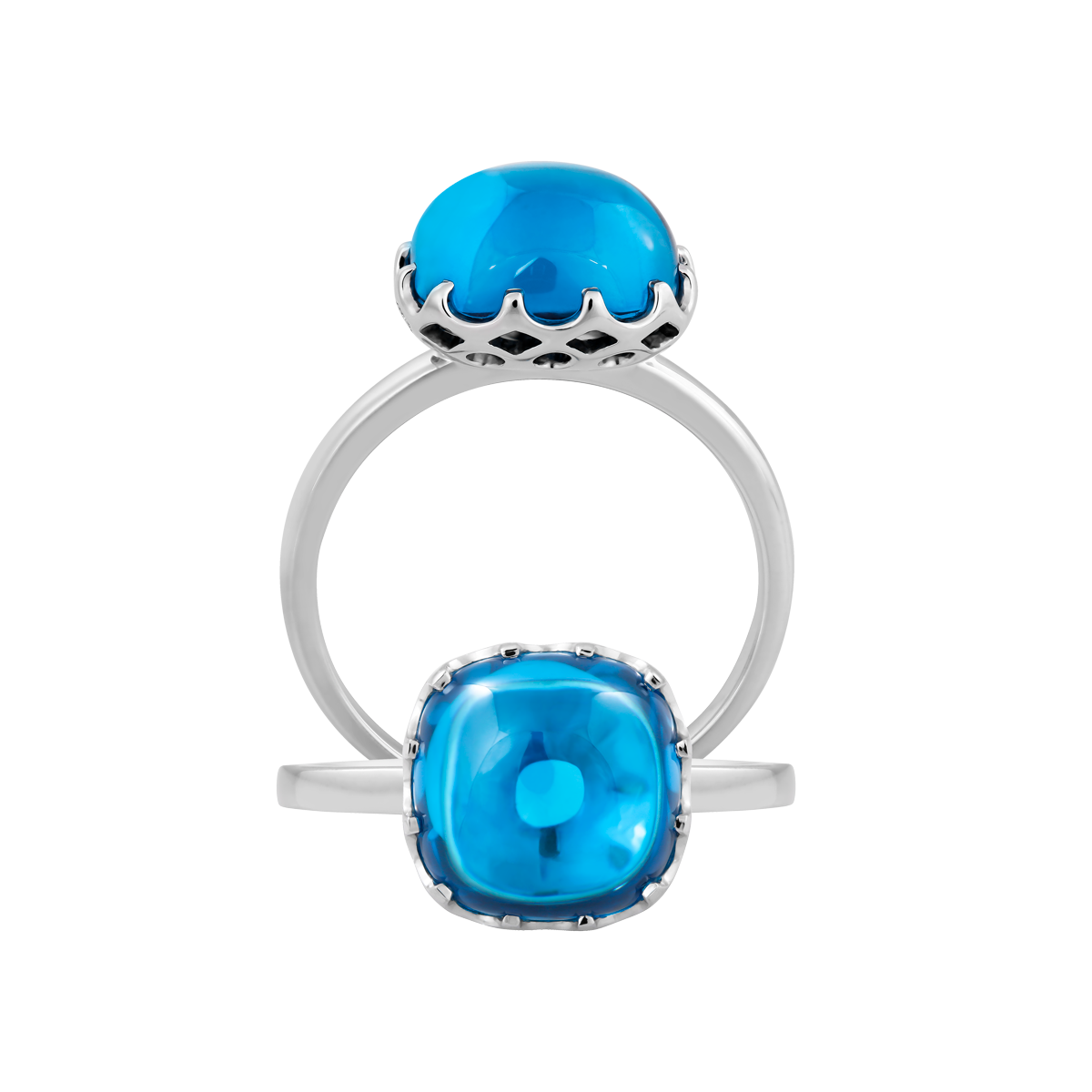 Nhẫn nữ đính đá màu Topaz vàng 14K Candie S.Top