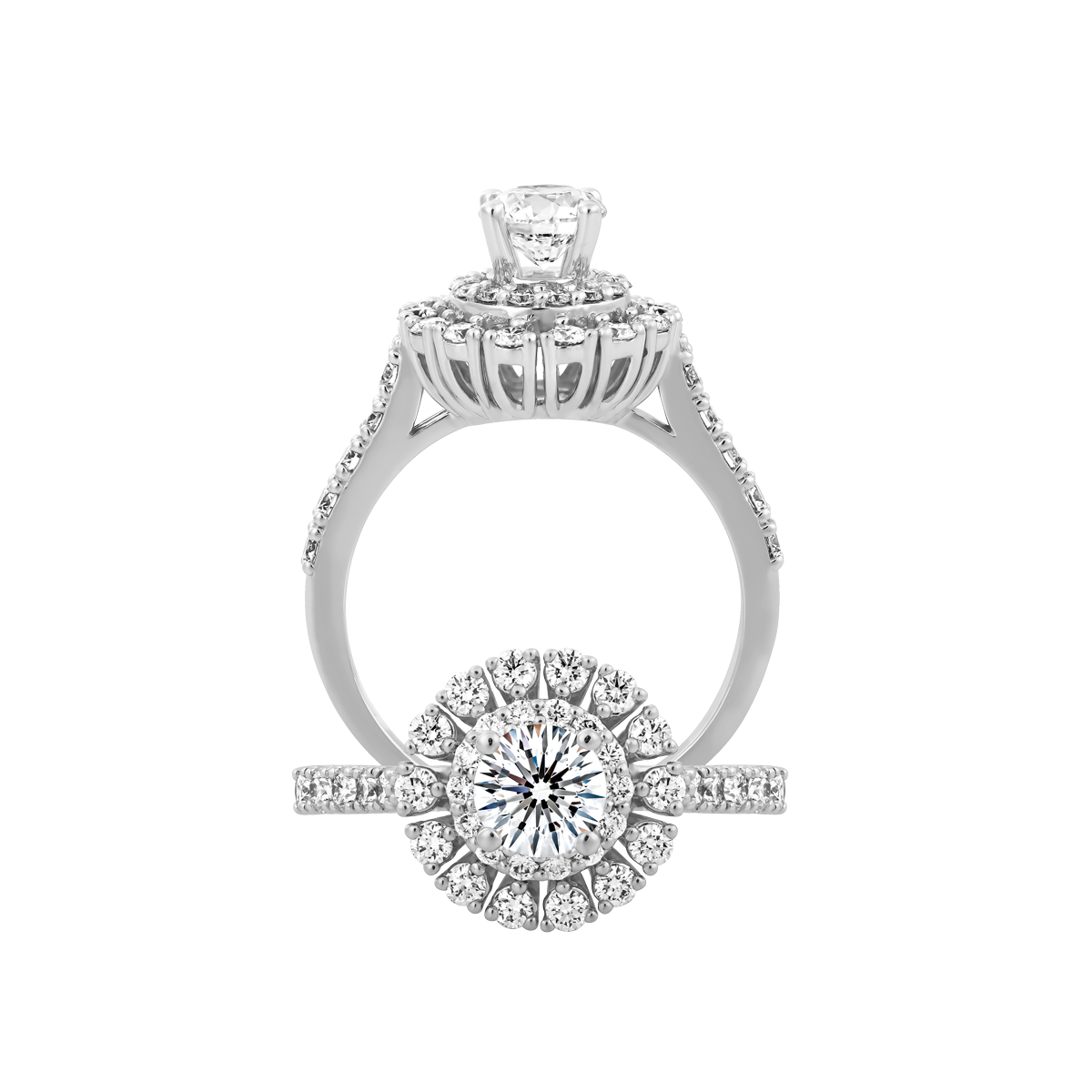 Ổ nhẫn nữ kim cương tấm vàng 14K Bayard N 5C