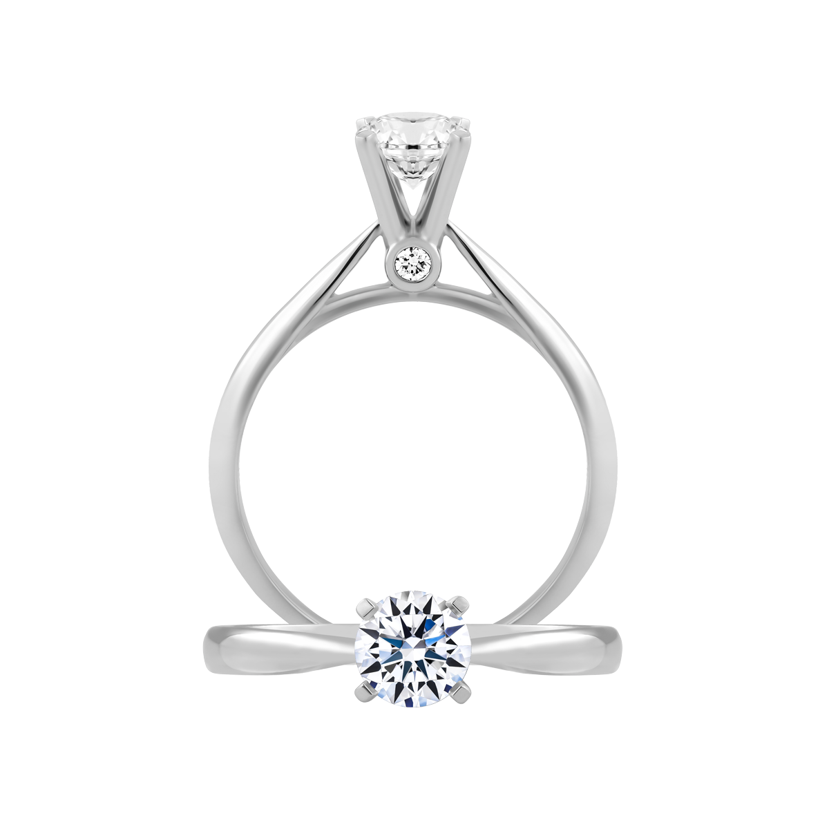 Ổ nhẫn nữ kim cương tấm vàng 14K Loving light 5C