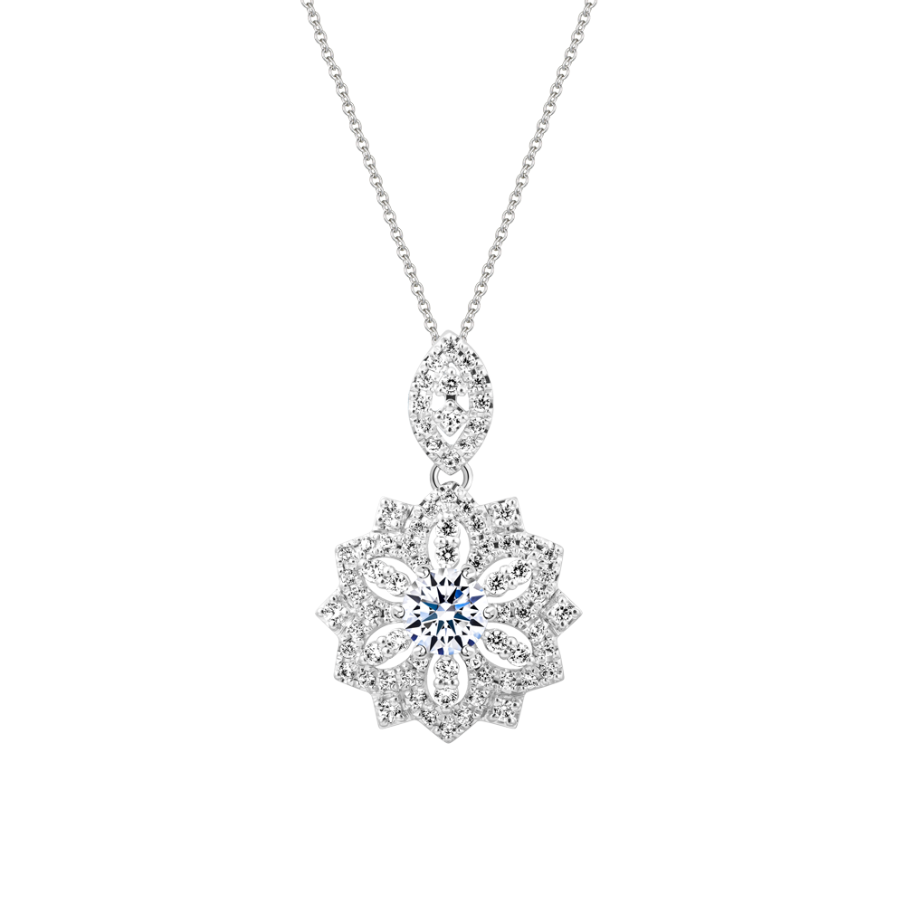 Mặt đính đá CZ vàng 14K Floria V2 3C