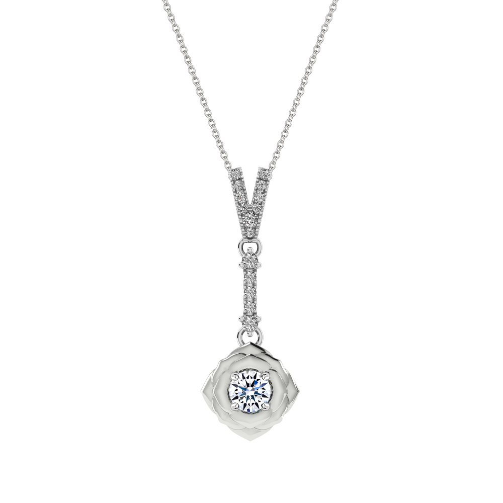 Mặt kim cương 8 Hearts & Arrows vàng 14K Black rose N H&A 2C