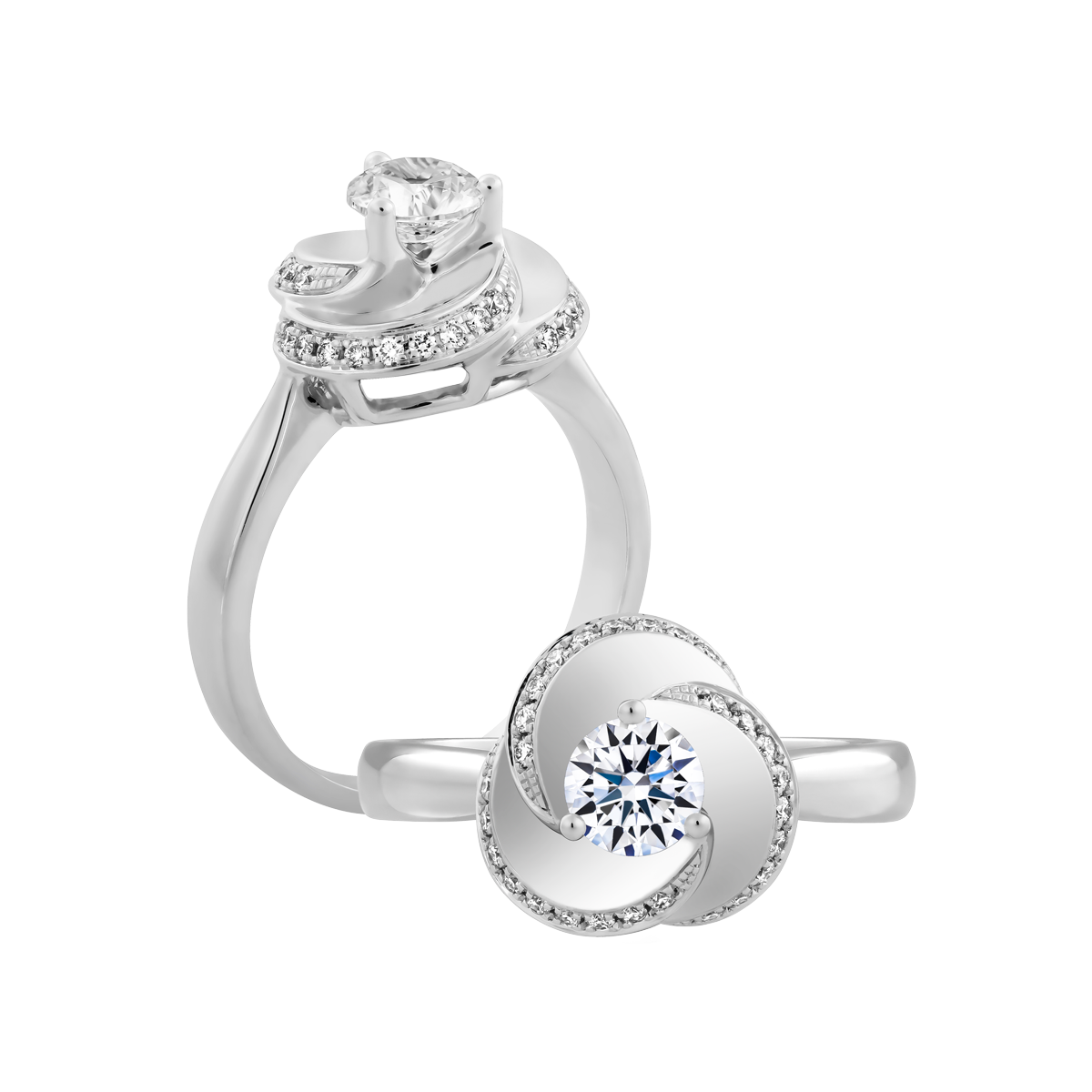 Nhẫn nữ đính đá CZ vàng 14K Hatful 2C