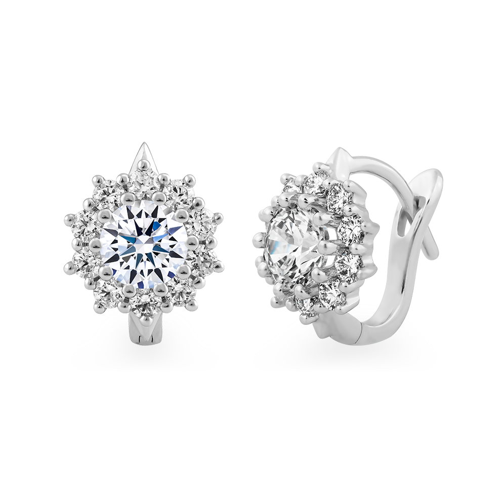 Ổ Bông kim cương tấm vàng 14K Emily 3C