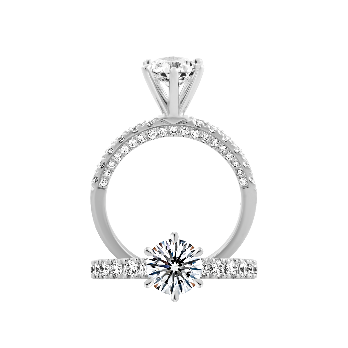 Ổ nhẫn nữ kim cương tấm vàng 14K Ganish 5C
