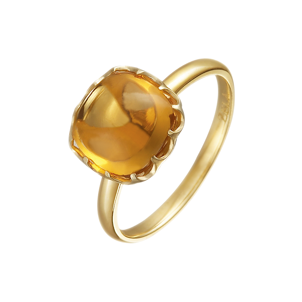 Nhẫn nữ đính đá màu Champagne vàng 14K Candie S.Cha