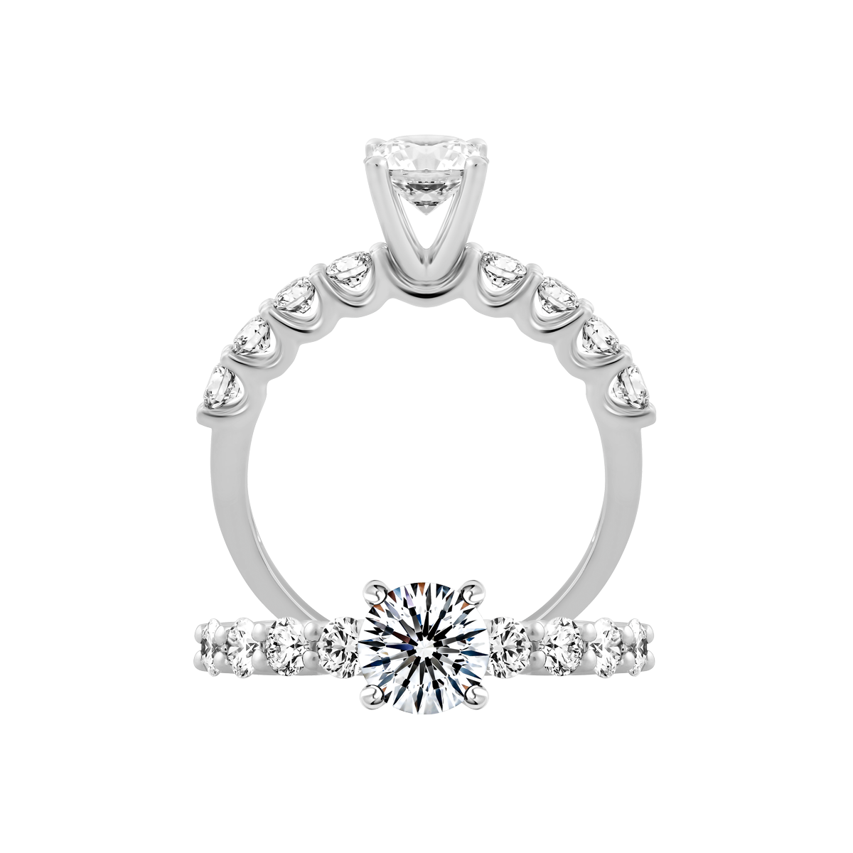 Ổ nhẫn nữ kim cương tấm vàng 14K Expert 1CT