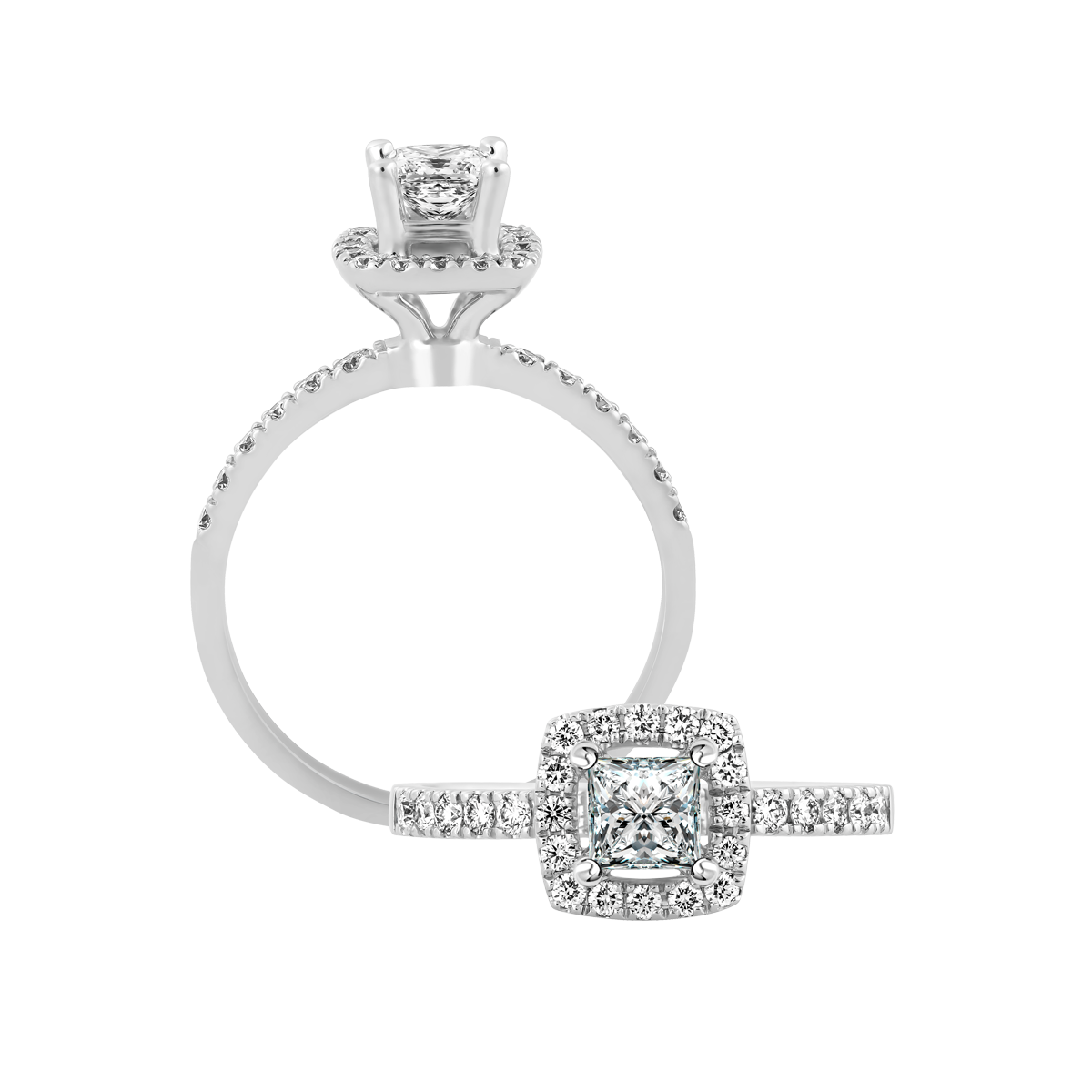 Nhẫn nữ kim cương viên vàng 14K Soledad PR 2C