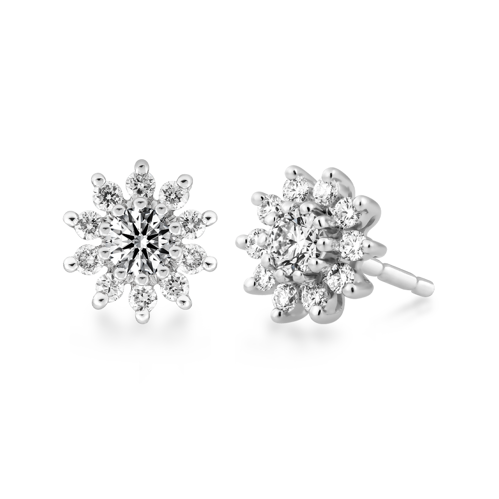 Hoa tai kim cương tấm vàng 14K Amuse NS 2C