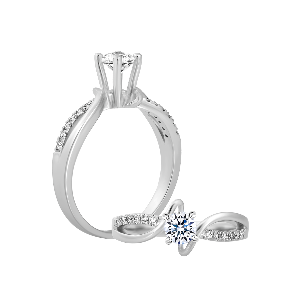 Nhẫn nữ kim cương tấm vàng 14K Carina 3C