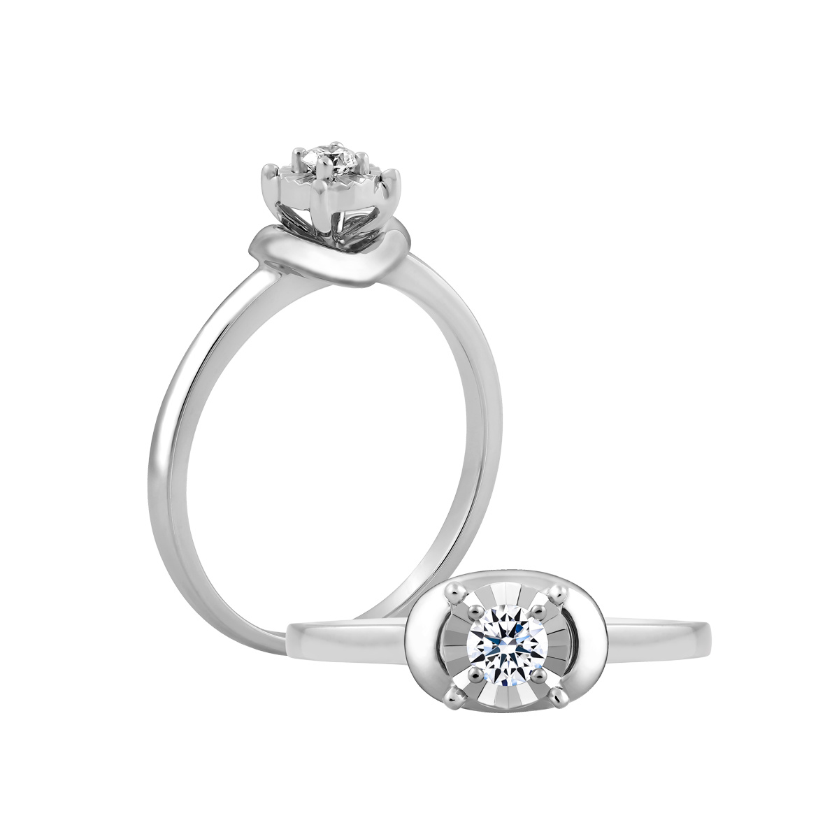 Nhẫn nữ kim cương vàng 14K Julia N2 5p