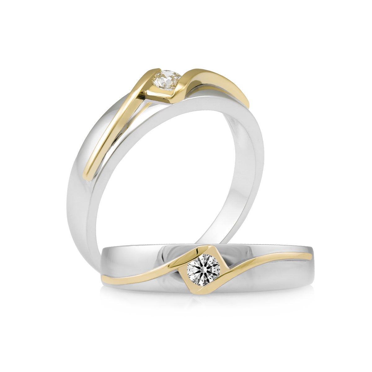 Nhẫn cưới nam kim cương vàng 14K Balland 10p M