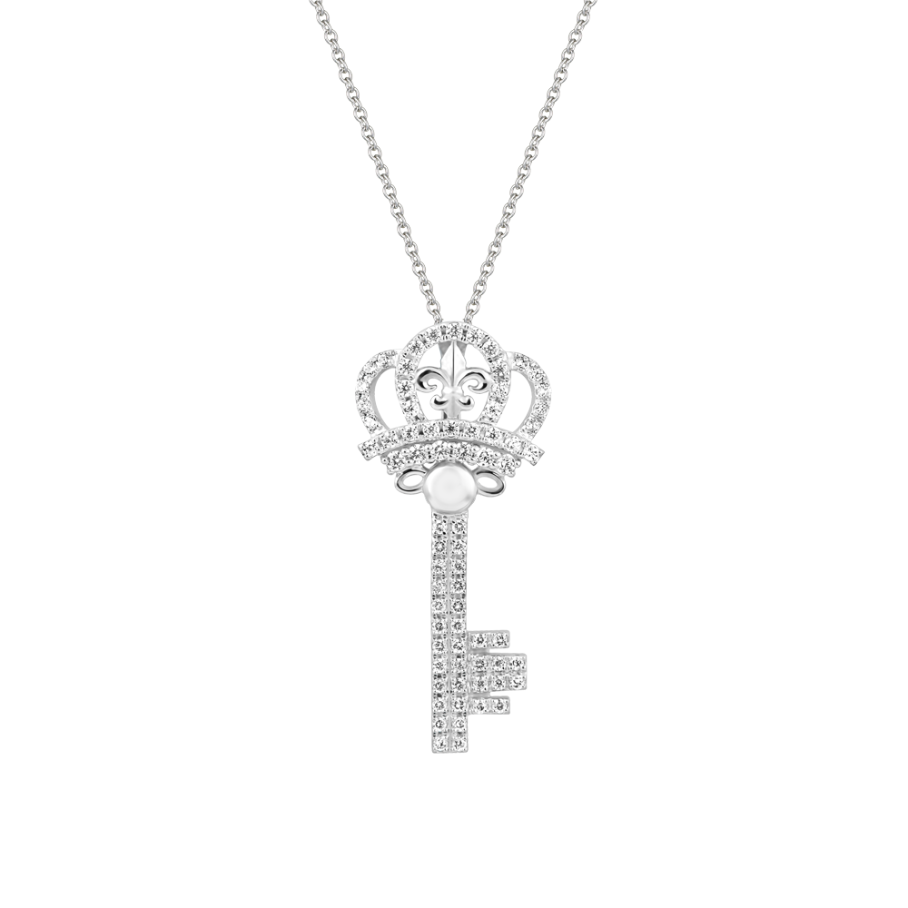 Mặt đính đá CZ vàng 14K Tiara Key