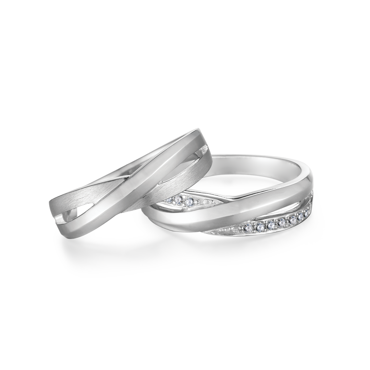 Nhẫn cưới nữ kim cương viên vàng 14K Dreamy F