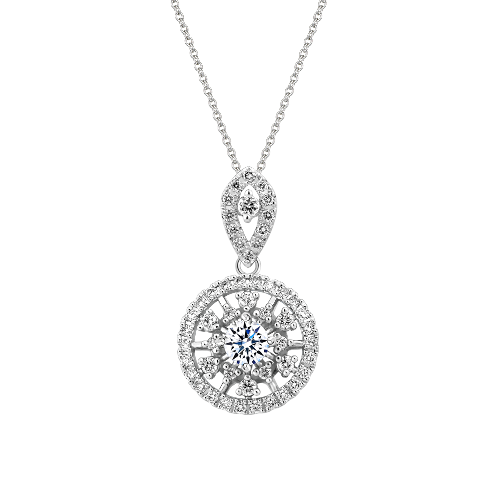 Mặt kim cương 8 Hearts & Arrows vàng 14K Claretta H&A 2C