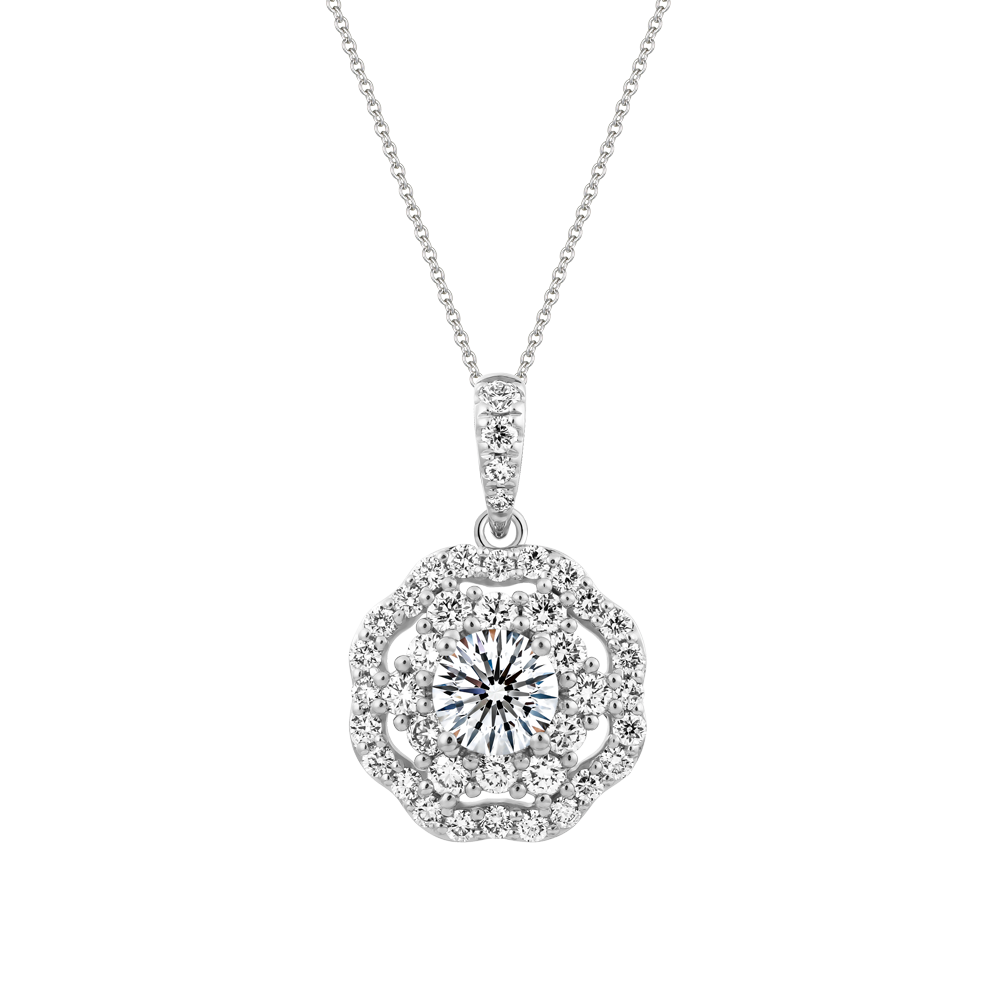 Mặt kim cương 8 Hearts & Arrows vàng 14K Baina N H&A 3C