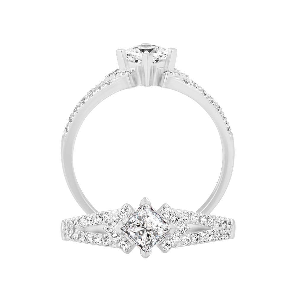 Nhẫn nữ đính đá CZ vàng 14K Gingerly PR 2C