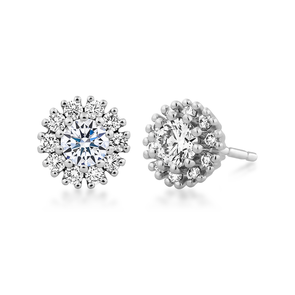 Hoa tai kim cương tấm vàng 14K Peony NS 3C