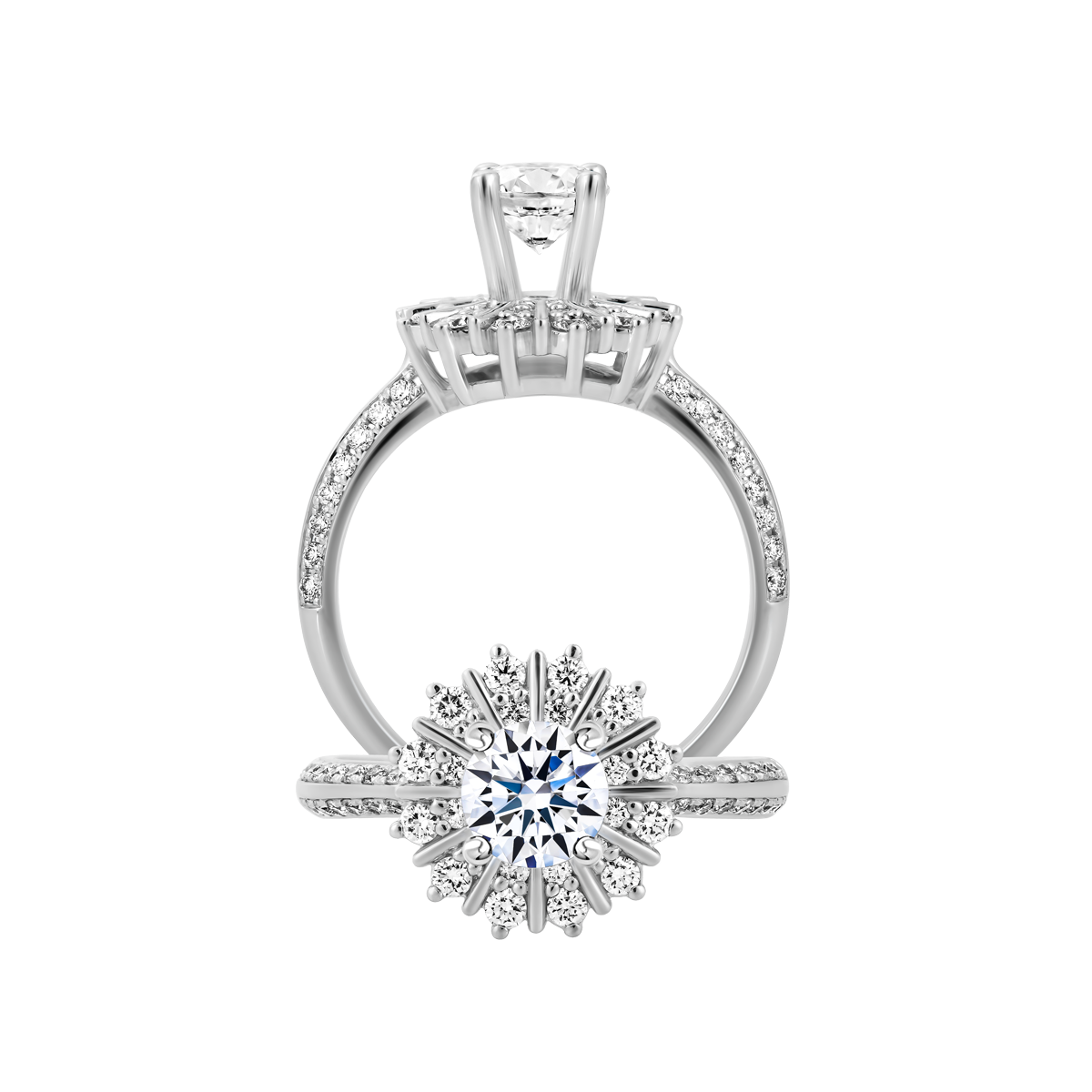 Nhẫn nữ kim cương tấm vàng 14K Gorgeous 5C