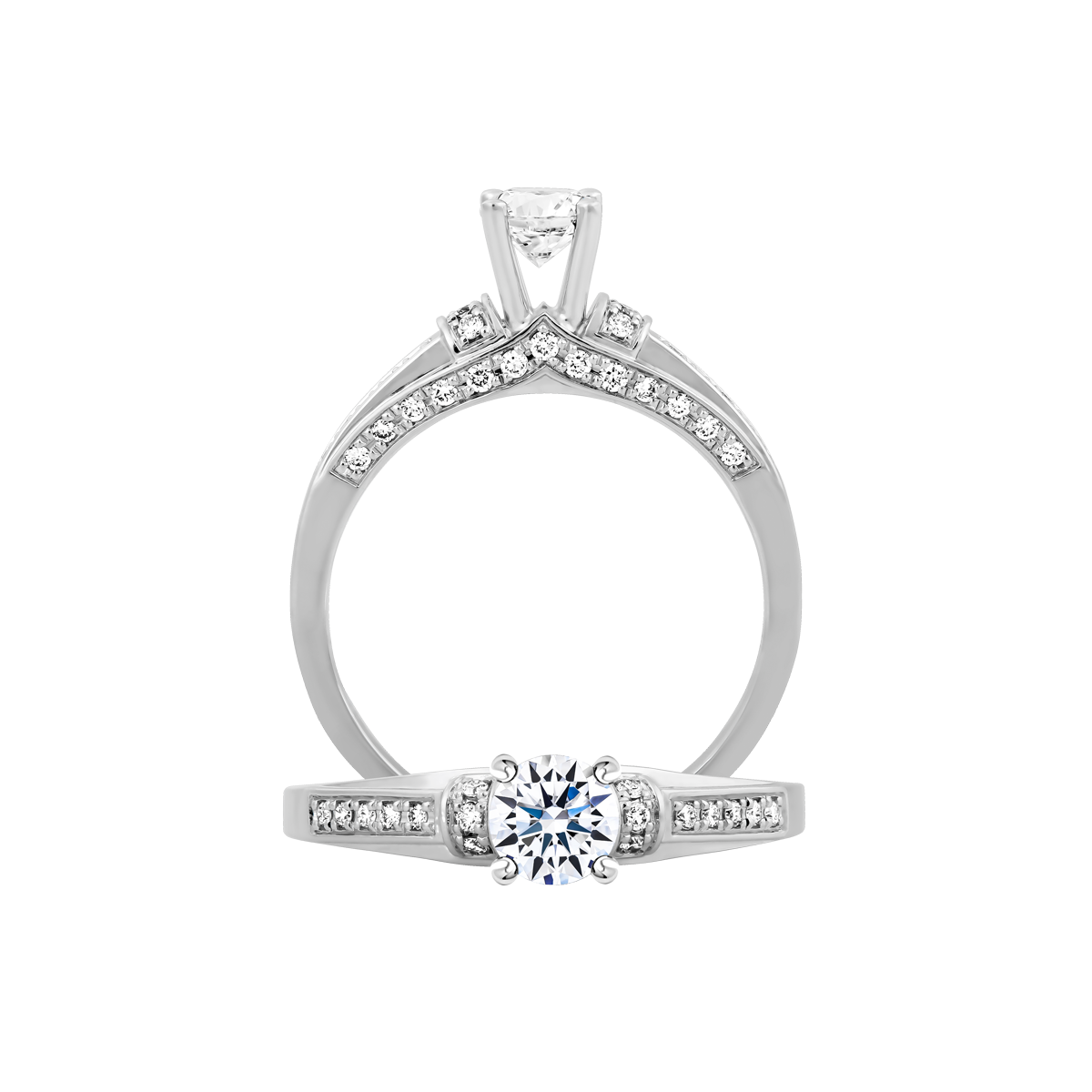Nhẫn nữ kim cương tấm vàng 14K Jocasta 3C