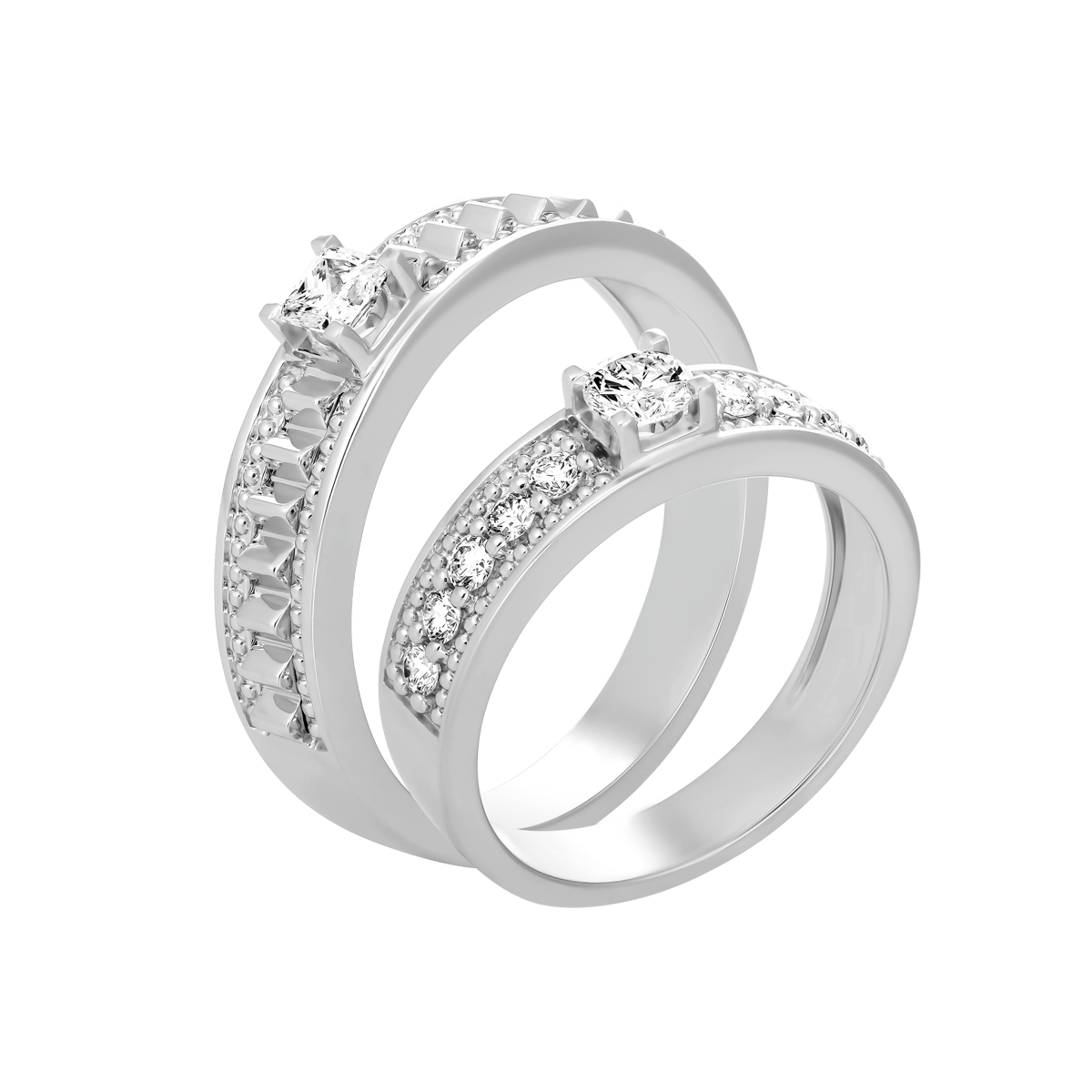 Nhẫn cưới nữ kim cương viên vàng 14K Congenial RD2C F