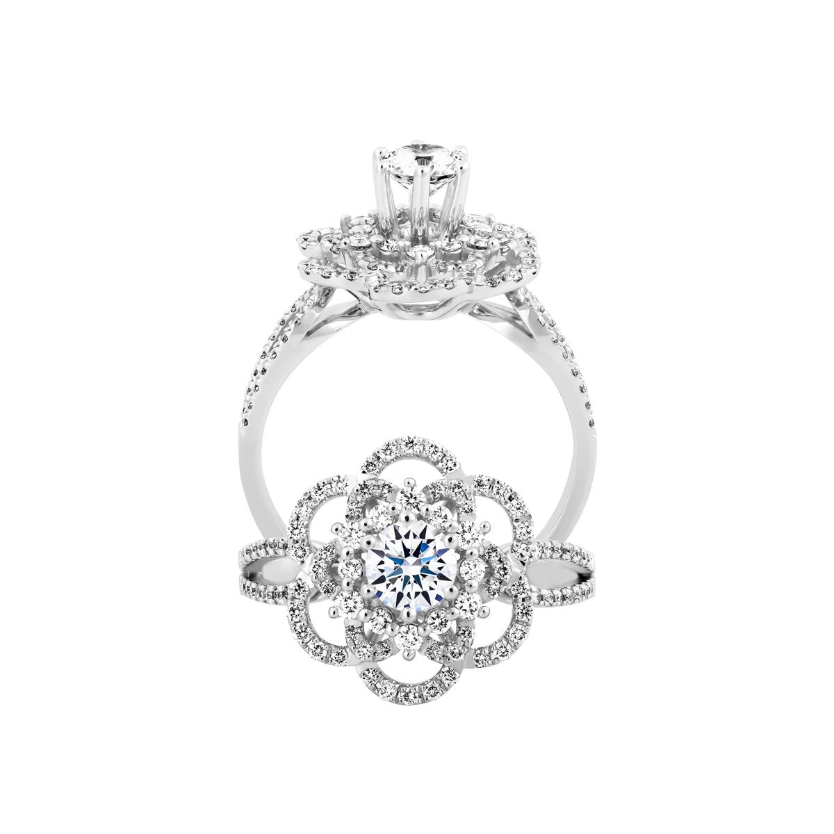 Nhẫn nữ kim cương tấm vàng 14K Canation 3C