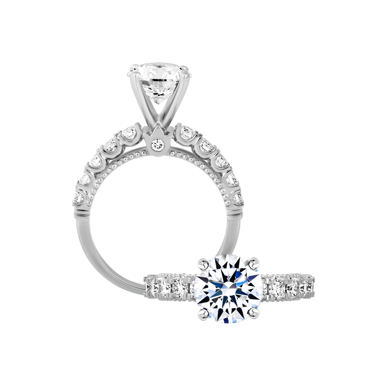 Nhẫn nữ kim cương tấm vàng 14K Expertive 1CT