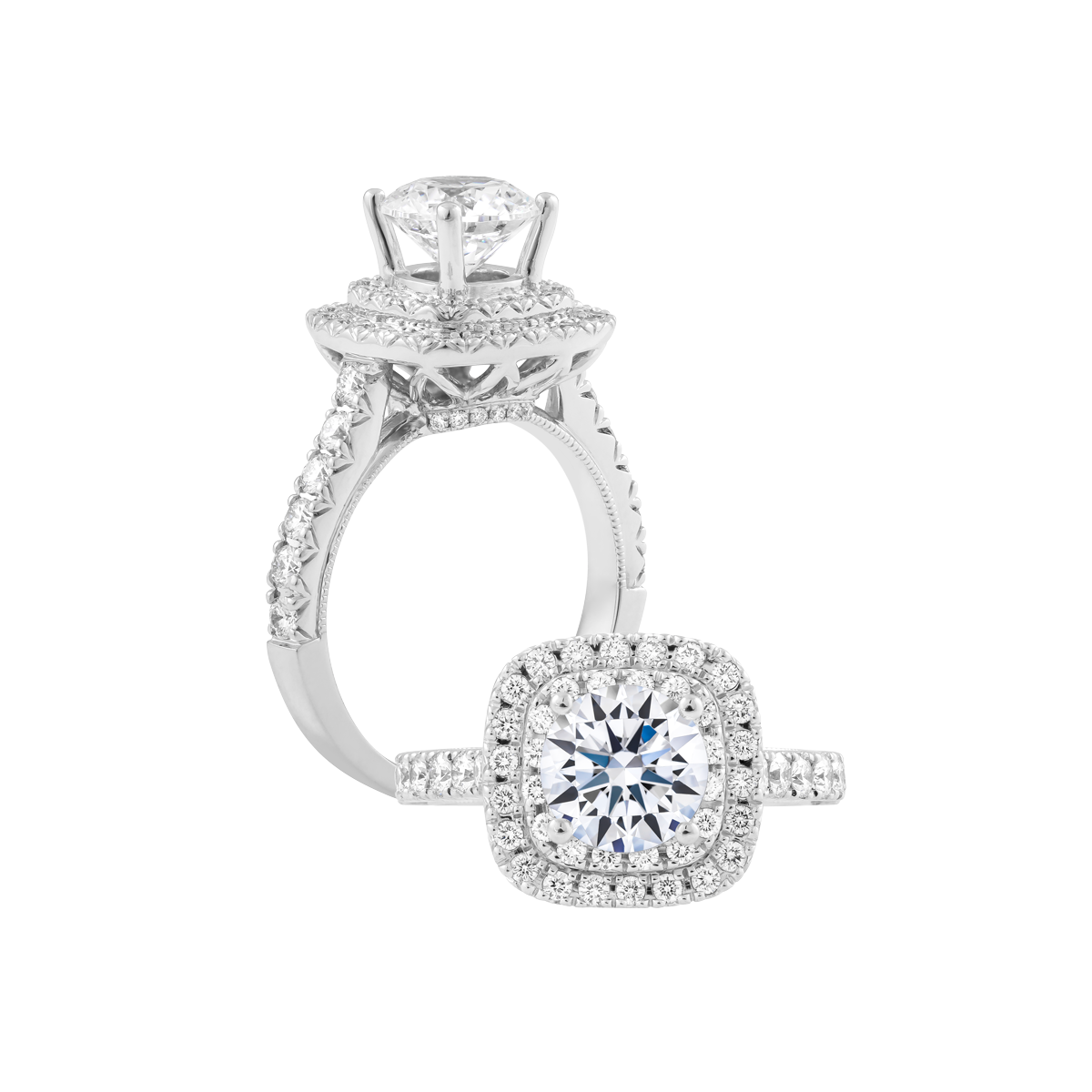 Nhẫn nữ kim cương tấm vàng 18K Calista 1.5CT
