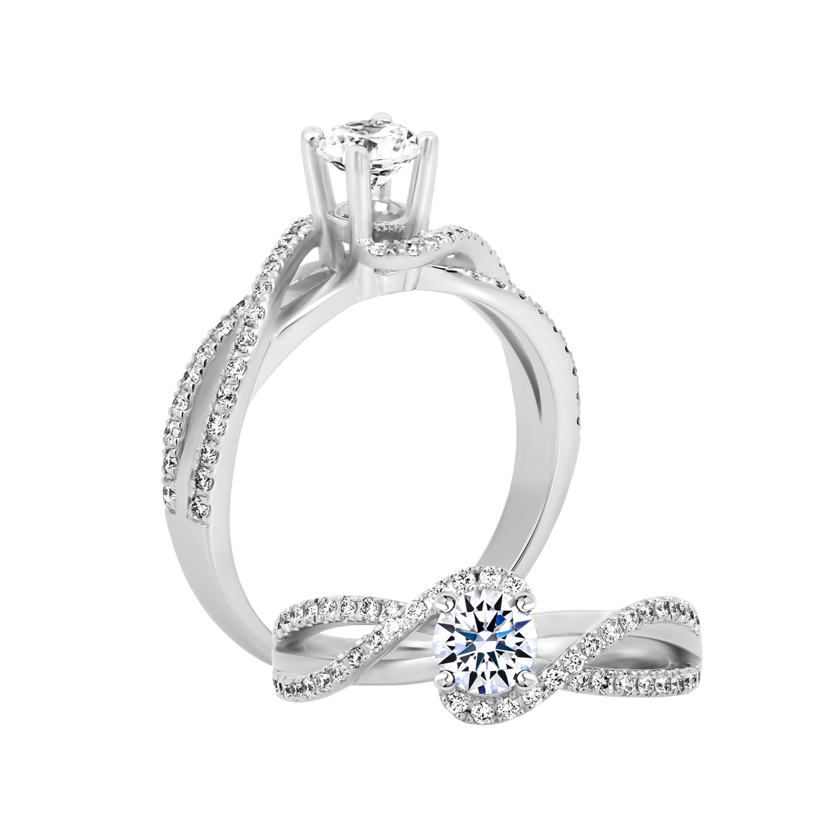 Nhẫn nữ kim cương 8 Hearts & Arrows vàng 14K Carissa H&A 2C