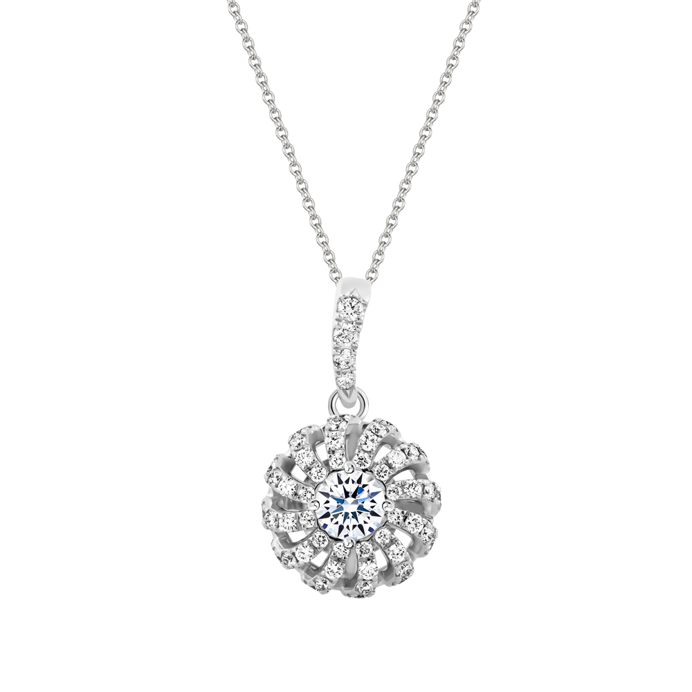 Mặt kim cương 8 Hearts & Arrows vàng 14K Nadia N H&A 2C