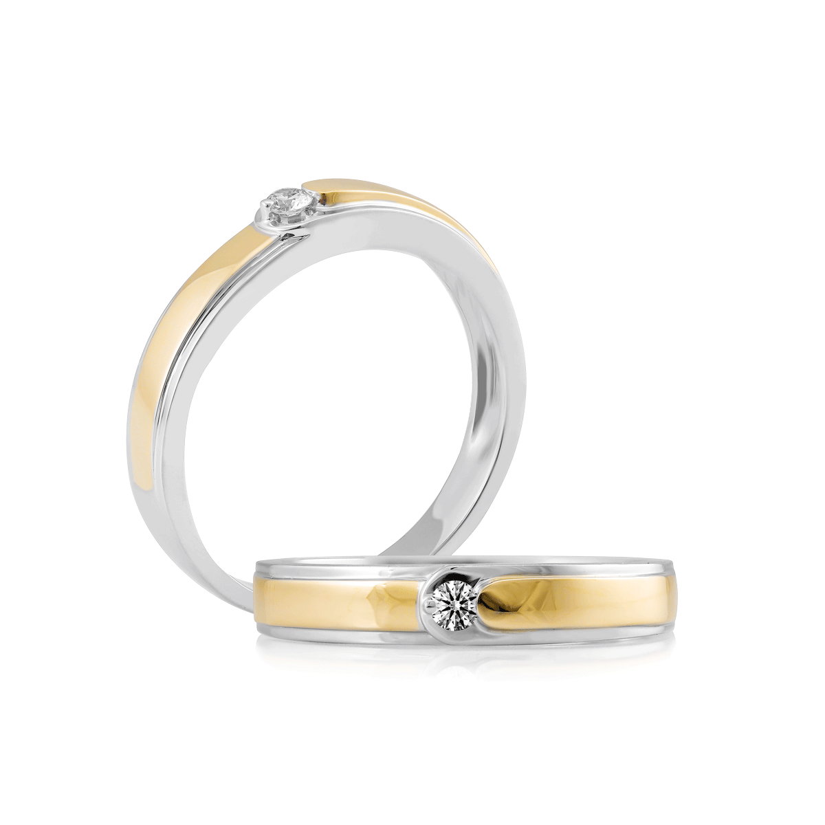 Nhẫn cưới nam kim cương vàng 14K Coherent N5p M