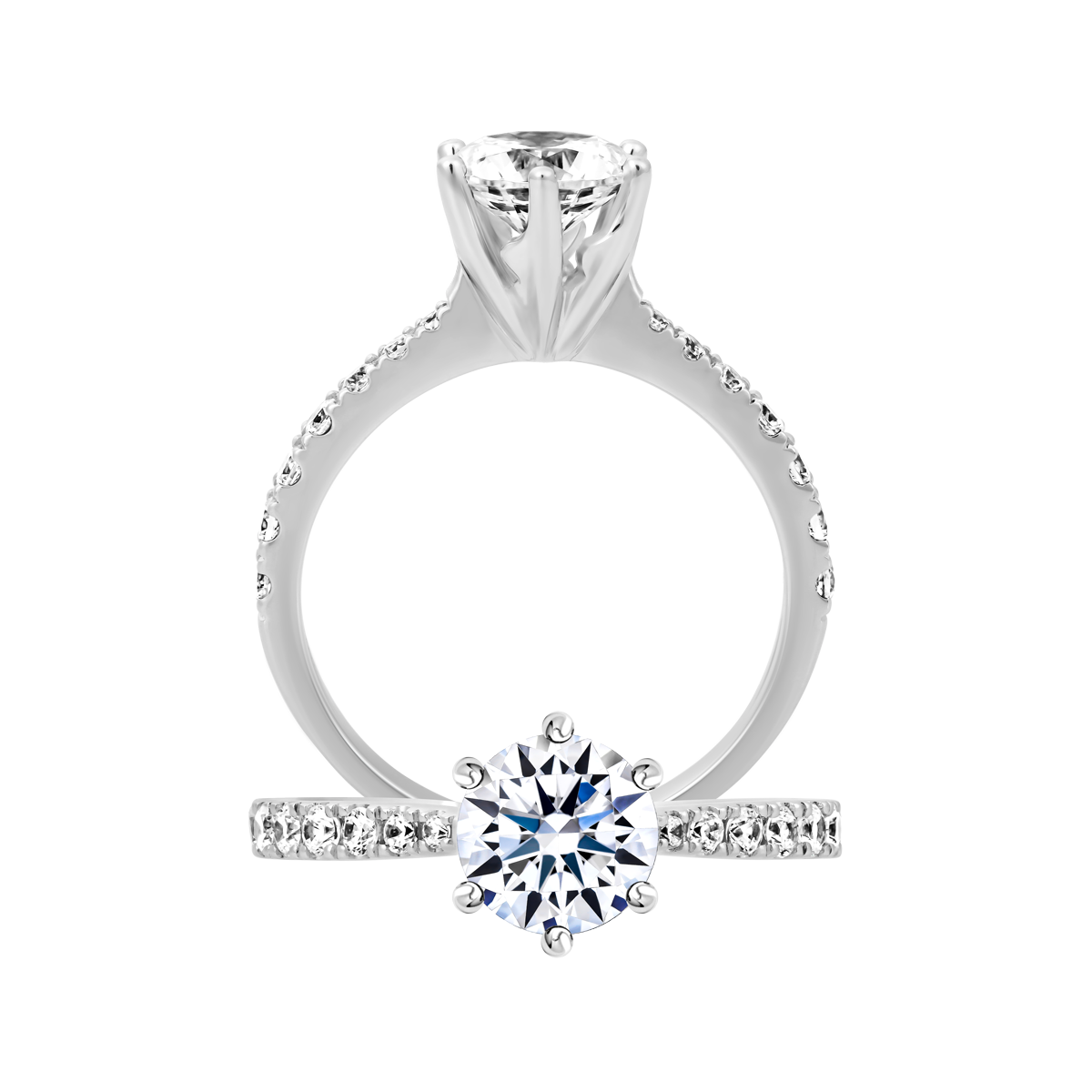 Nhẫn nữ đính đá CZ vàng 14K Lurita V2 1CT