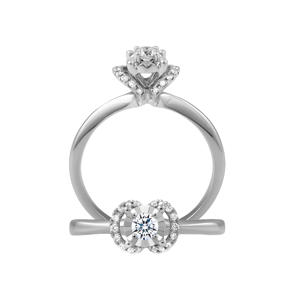 Nhẫn nữ kim cương vàng 14K Adelia N2 5p