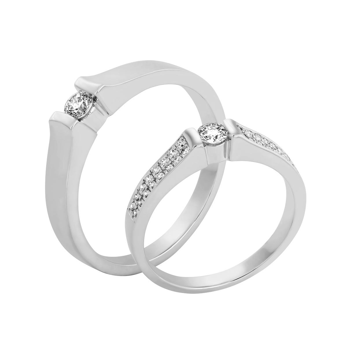 Nhẫn cưới nam đính đá CZ vàng 14K Conjugal N2C M