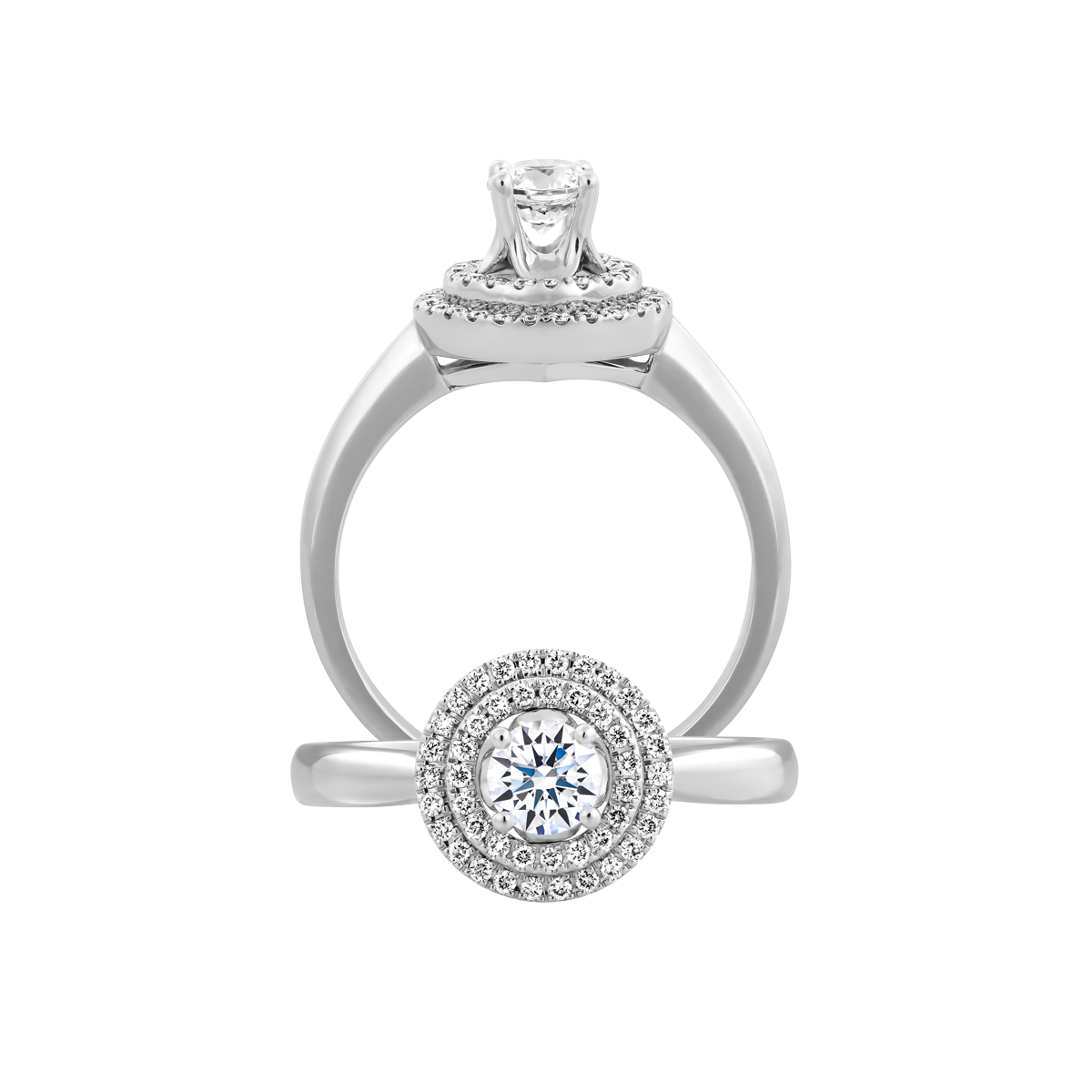 Ổ nhẫn nữ kim cương tấm vàng 14K Stable N 3C