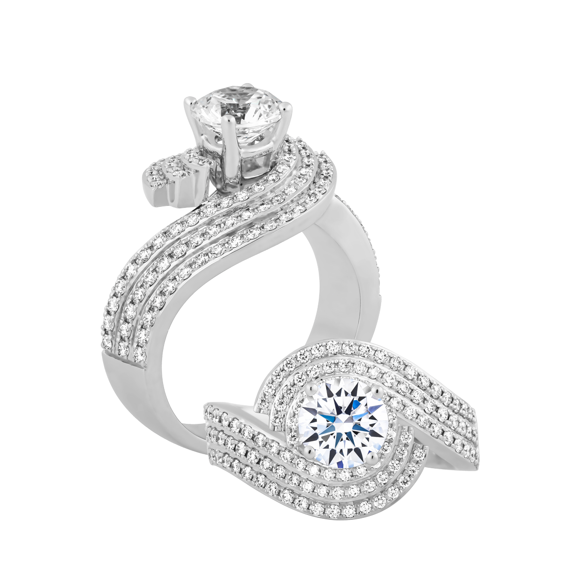 Nhẫn nữ kim cương tấm vàng 14K Zigzagging N 1CT