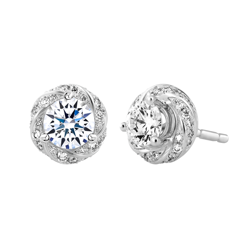 Hoa tai kim cương tấm vàng 14K Perfection 5C