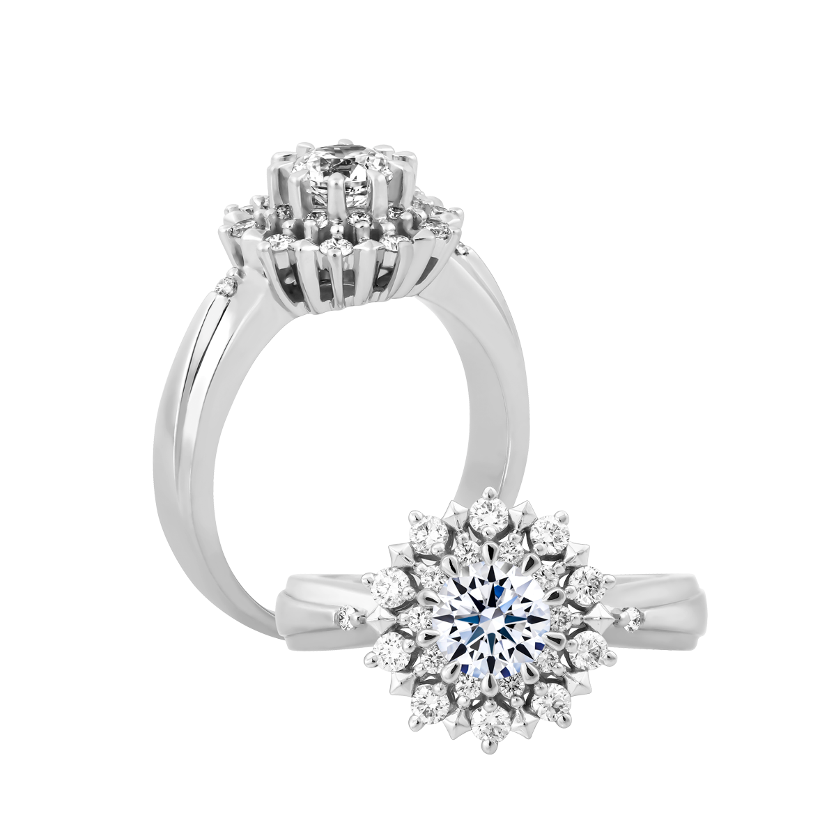 Nhẫn nữ kim cương tấm vàng 14K Elysium 3C