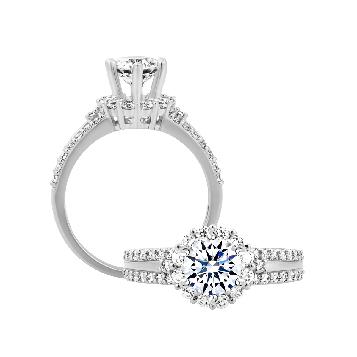 Nhẫn nữ kim cương tấm vàng 14K Brucia 5C