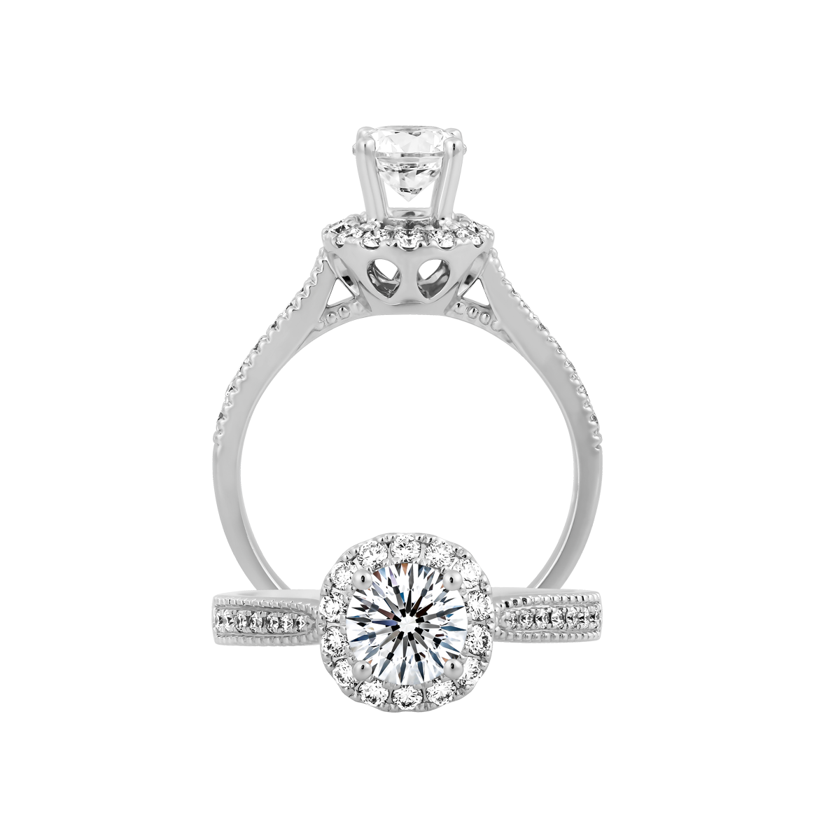 Ổ nhẫn nữ kim cương tấm vàng 14K Favor 3C