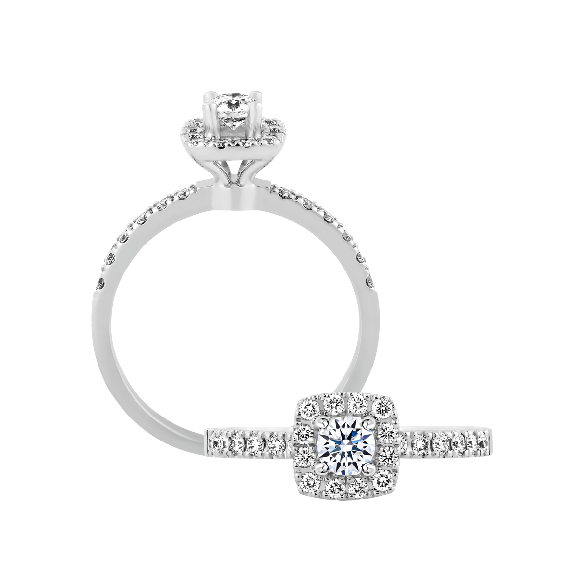 Nhẫn nữ kim cương viên vàng 14K Soledad RD 3C