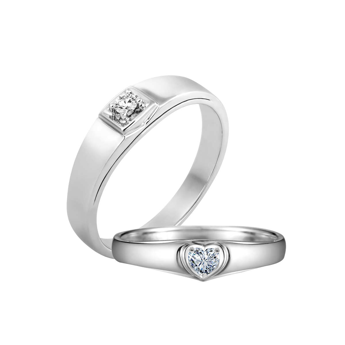 Nhẫn cưới nam kim cương viên vàng 14K Oberon RD2C M