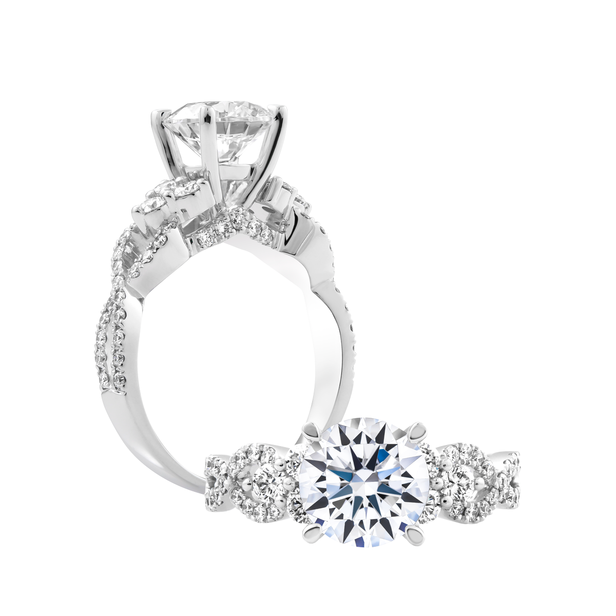 Nhẫn nữ kim cương tấm vàng 14K Kolora 1CT