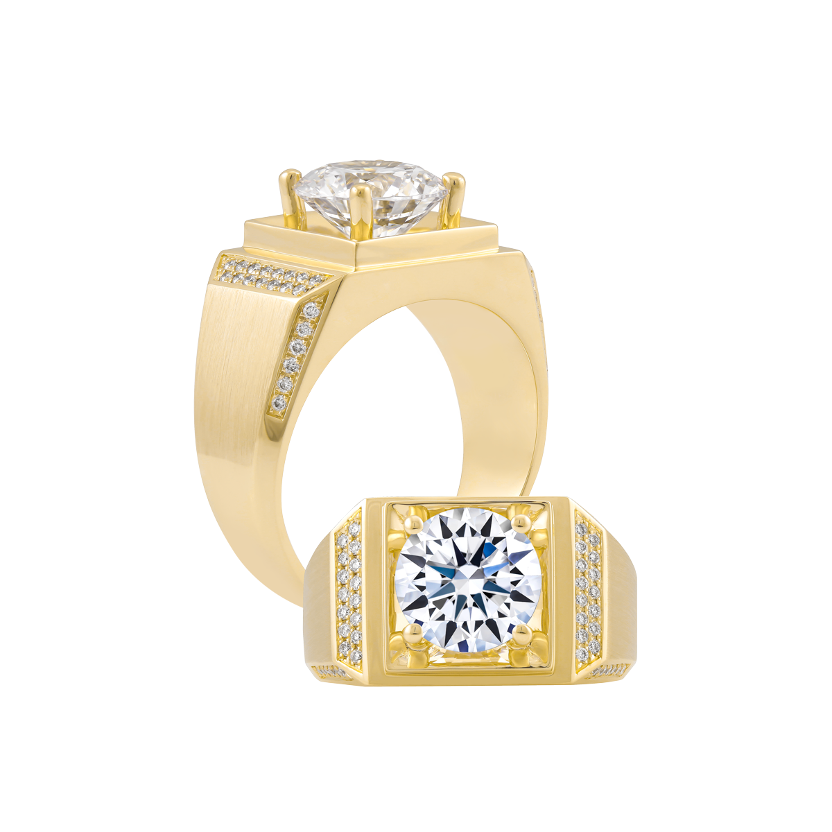 Nhẫn nam kim cương tấm vàng 14K LX570 3CT Y