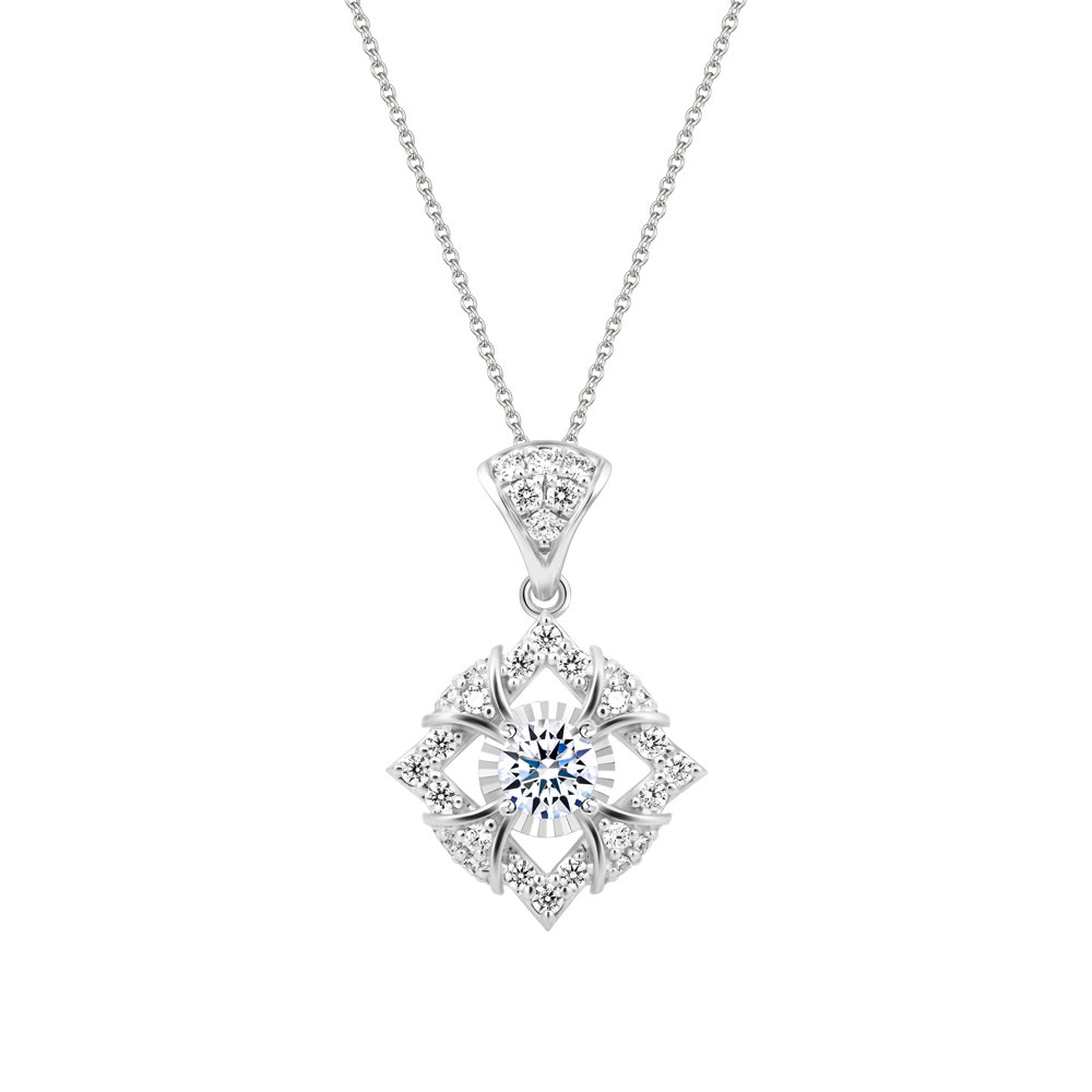 Mặt kim cương 8 Hearts & Arrows vàng 14K Elegant H&A 2C