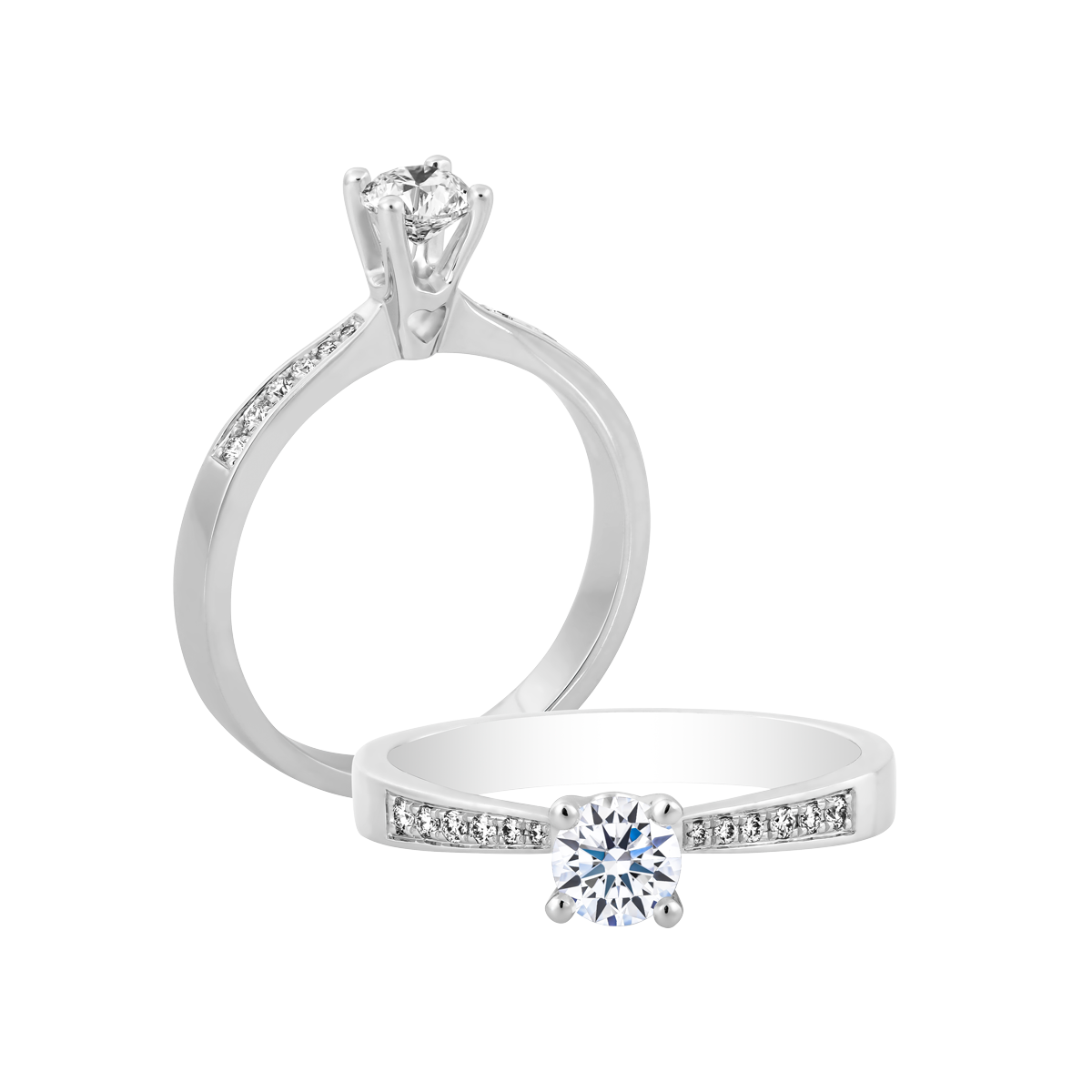 Nhẫn nữ kim cương tấm vàng 14K Lani 2C