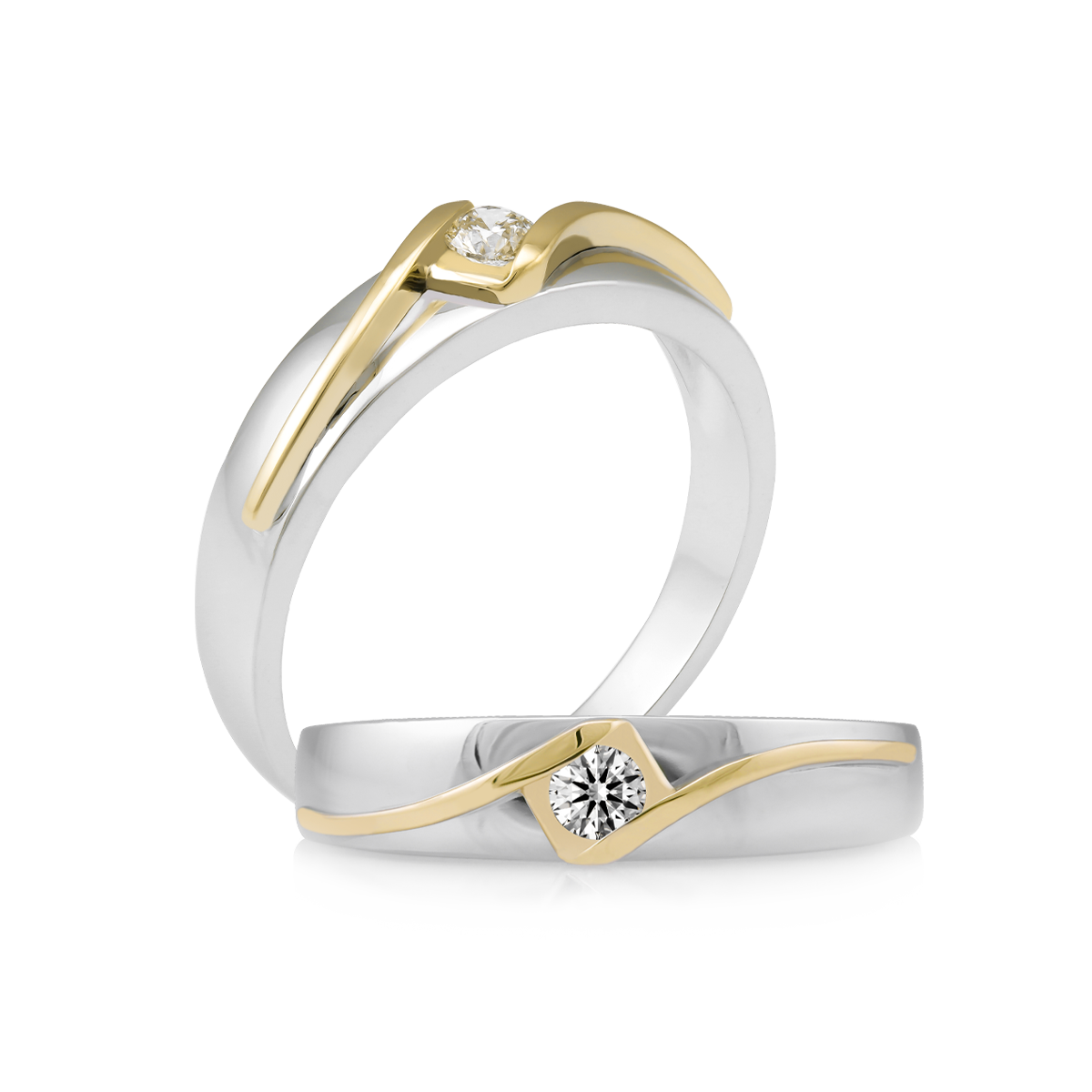 Nhẫn cưới nữ kim cương vàng 14K Balland 11p F