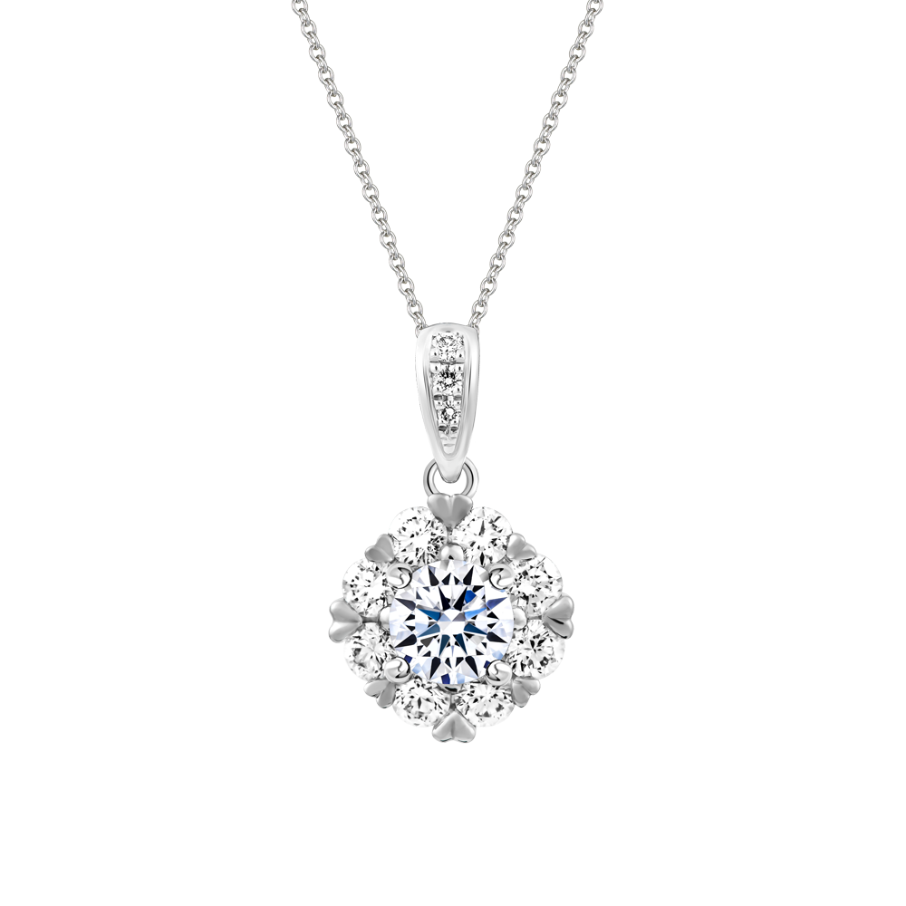 Mặt kim cương 8 Hearts & Arrows vàng 14K Jaminary H&A 2C