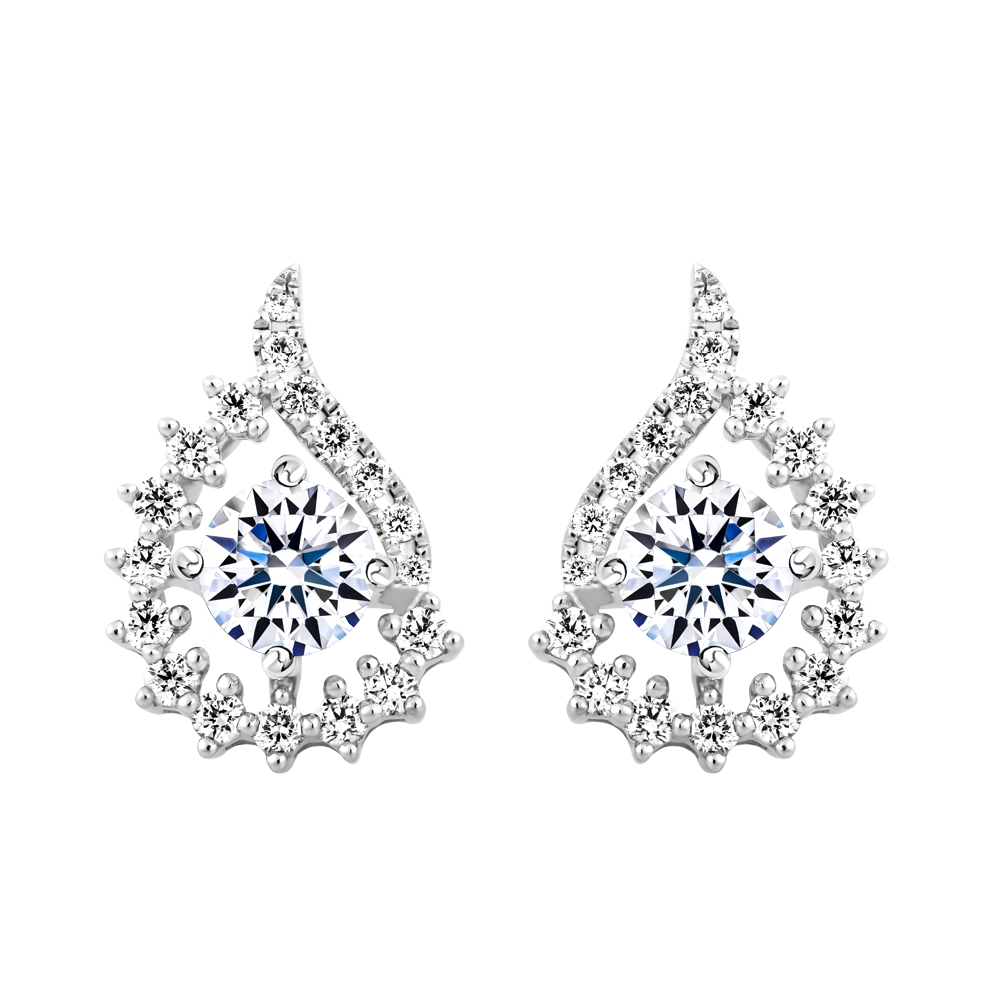 Hoa tai kim cương tấm vàng 14K Glitter 3C